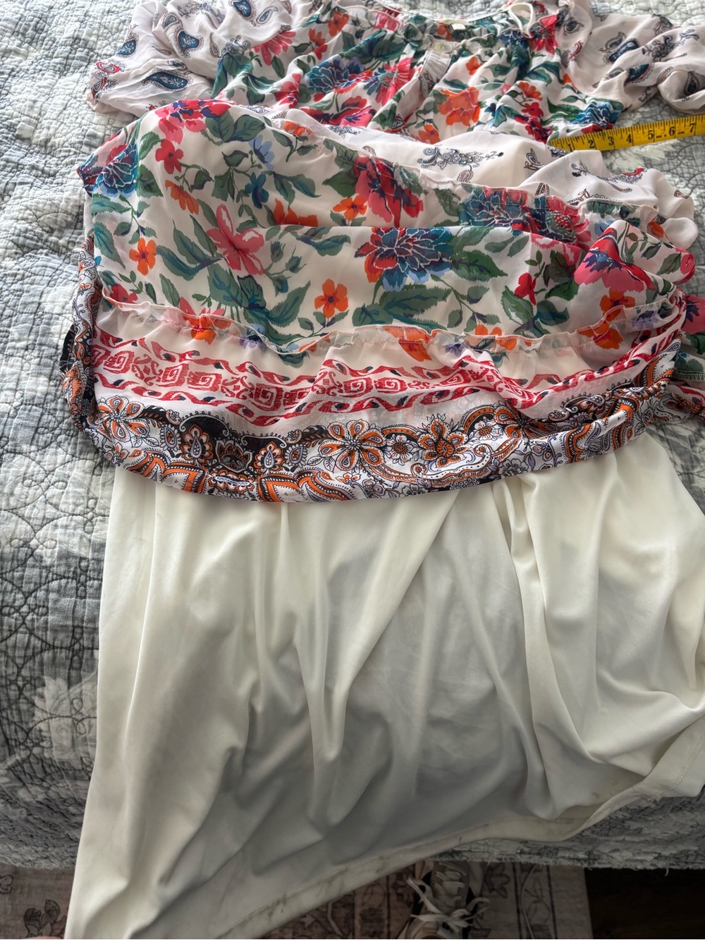 fig and flower White Floral Maxi Dress with Blue & Orange Accents - Picture 11 of 13